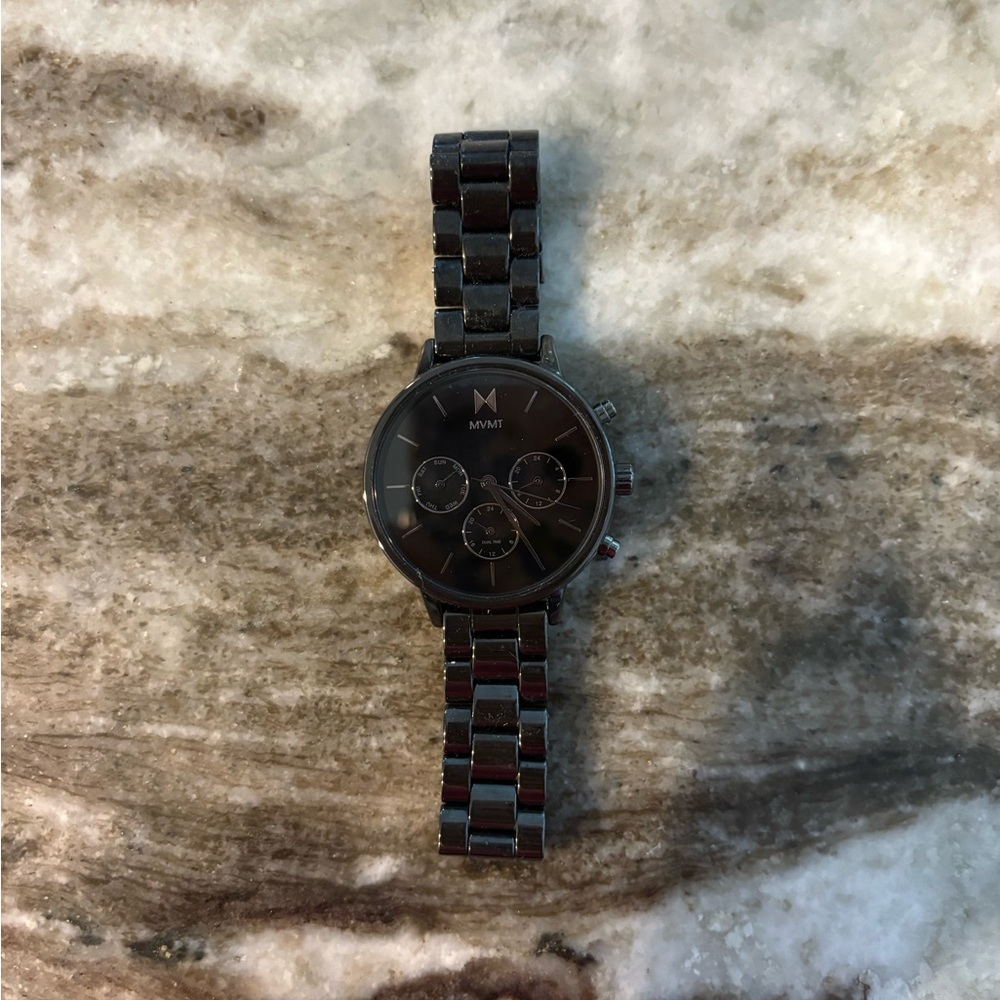 MVMT Black Stainless Steel Link Chronograph Watch